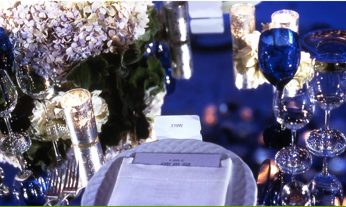 Old Hollywood Glamour: Silver & Navy Blue Wedding