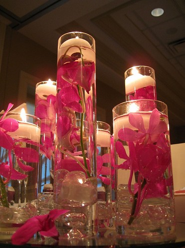 Water flower arrangements wedding