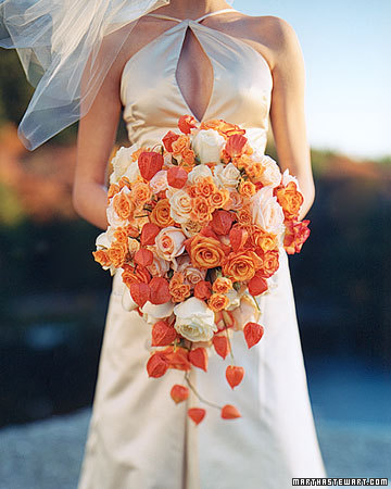 orange wedding bouquet