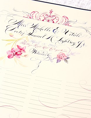 Wedding Signing Scrolls in lieu of a Guest Book