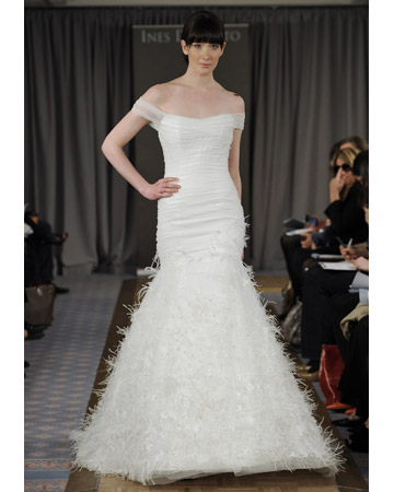 Below The skirt of this ball gown is made up of a mixture of frayed organza